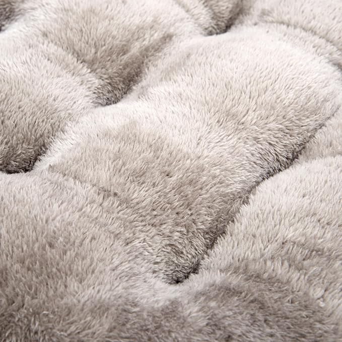 POMIU 2-Pack Dog Bed, Washable Deluxe Plush Crate Beds with Anti-Slip | Machine Washable Kennel Pad Sleeping Mat for Large, Medium and Small Dogs