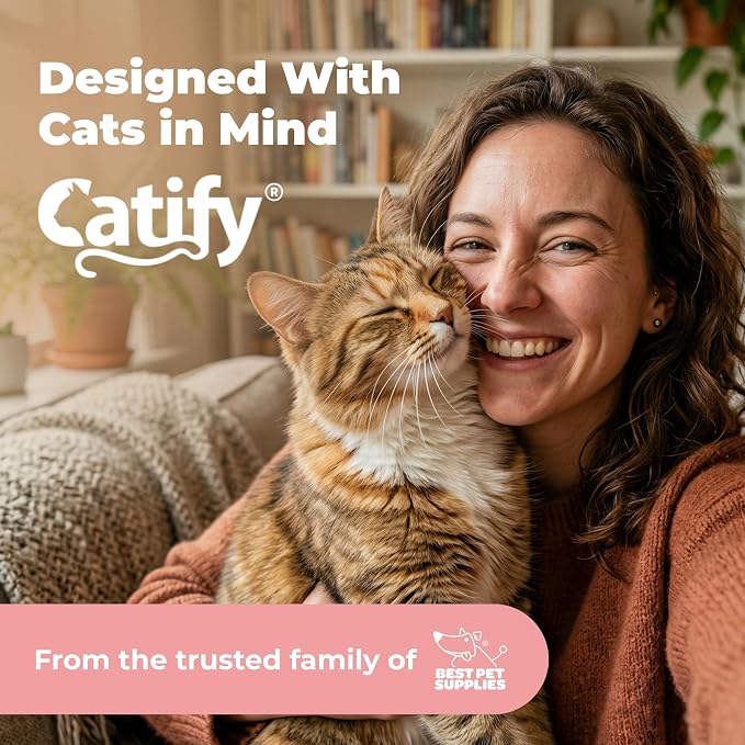 Best Pet Supplies Catify Cat Scratcher, Fun Interactive Scratchers, Posts, Poles, Claw Safe, Furniture Saver Indoor Play Support Natural Cat Behaviors Heavy Duty - Gray Scratching Post - H: 33"
