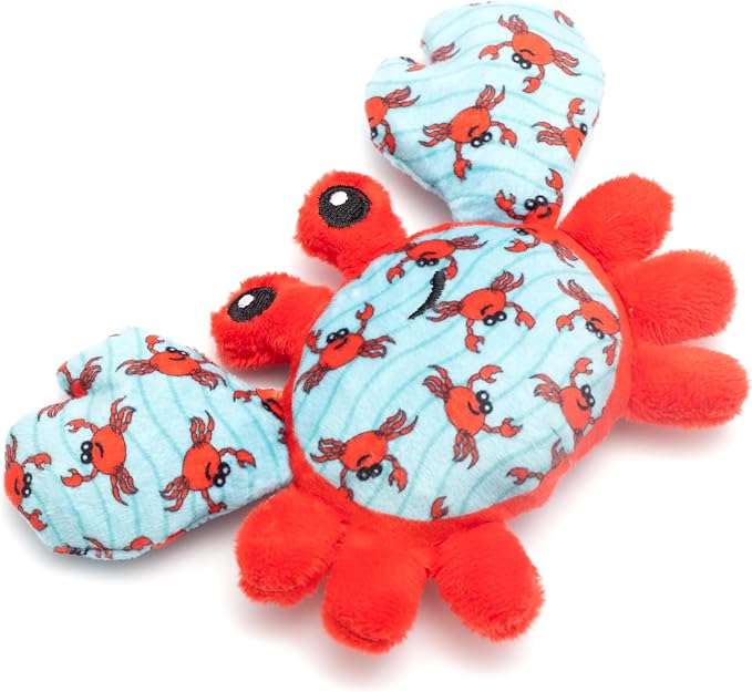 The Worthy Dog Crab Plush Cat Toy – Soft Crinkle Catnip Toy with Organic Catnip for Interactive Play, Safe Non-Toxic Materials - Teal, One Size