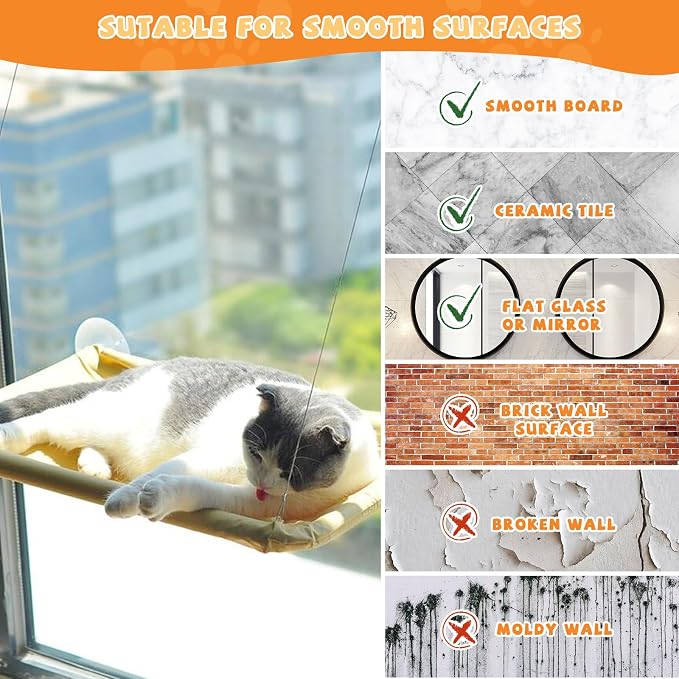 4 Pieces Cat Window Perch Suction Cup Powerful Window Bed Seat Replacement Suction Cup Clear PVC Sucker Pads for Cat Hammocks/Window Seat/Perch