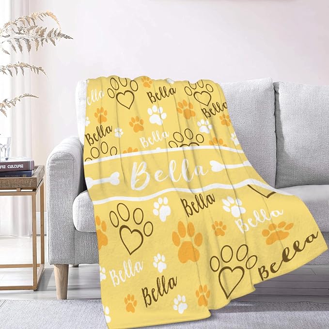 Custom Dog Blankets with Pictures, Personalized Name Blanket for Pets, Customized Pet Photo Throw,The Lightweight Blanket All-Season 40"x30"for Pet
