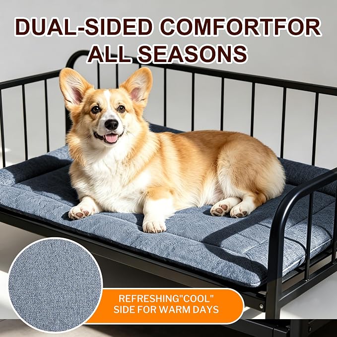 Dog Bed Mat, Reversible Crate Pad & Cute Dog Bed - Machine Washable Kennel Mat with Ultra Soft for Medium Dogs