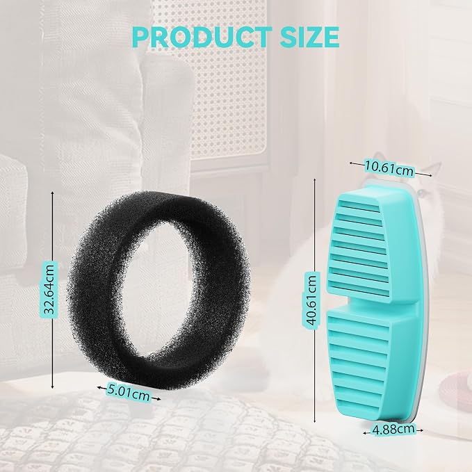 BEMOONY Cat Water Fountain Filters : Pet Water Fountain Replacement Filter | 24 Packs of Cat Fountain Filters (12 Carbon Filters + 12 Sponges) - Multiple Filtration Please replace it every 2-3 weeks