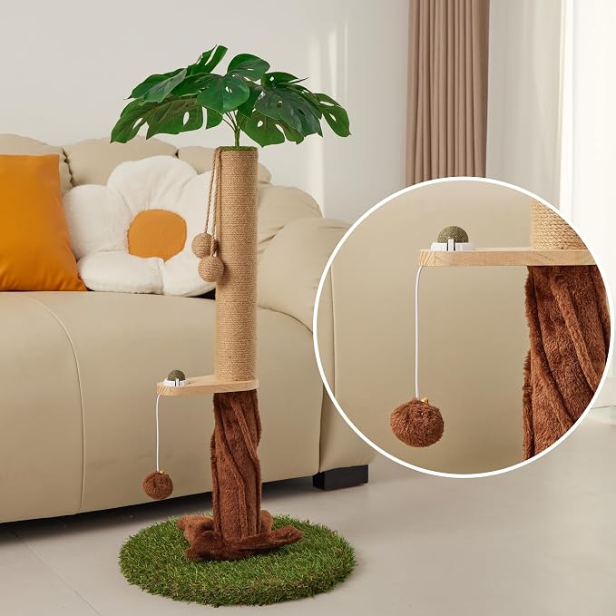 Cat Scratching Post, Cat Scratcher Kitten Scratch Post,Sisal Rope for Indoor Cats, Claw Scratcher for Indoor Cats and Kittens (Catnip Ball)