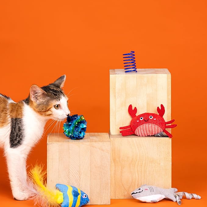 Fringe Studio 6PCS Multipack Cat Toy Set Water You Waiting for?, Pet Shop Collection (610022)