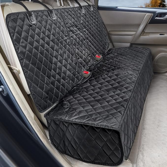 ANOSOSPECIAL Dog Car Seat Cover for Back Seat, Waterproof X Large Rear Seat Protector for Pet Auto SUV Truck (XL, Black)