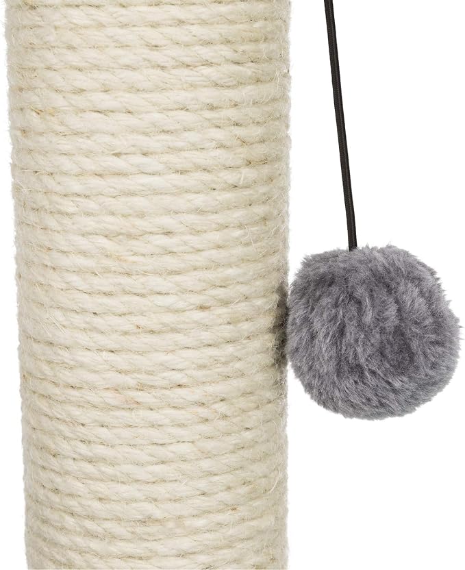 Trixie Baza Cat Scratching Posts, Gray, 15.7" L x 15.7" W x 19.7" H | Indoor Cat Furniture, Plush Hammock, Two Sisal Cat Scratching Posts, Dangling Toy Ball