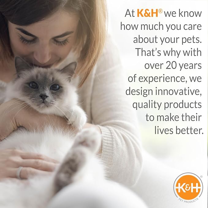K&H Cat Window Perch, Universal Mount Bed for Large Cats - 24x14in Fleece | Orthopedic Cat Window Hammock Holds 60 lbs, Sturdy Suction Cups, Washable Cover, Indoor Window Bed