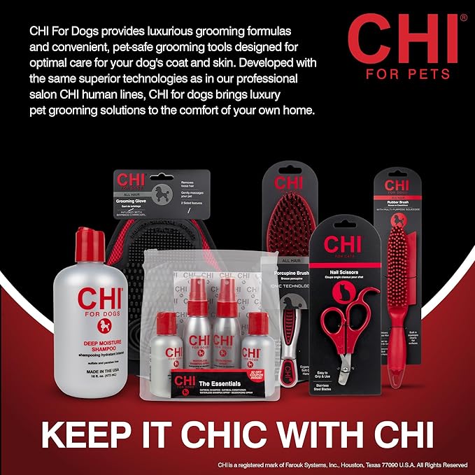 CHI for Dogs Gentle 2-in-1 Shampoo and Conditioner, Ionic Technology pH Balanced Dog Wash with Silk and Milk Proteins, Sulfate and Paraben Free, All Coats and Breeds, 16 Fl Oz