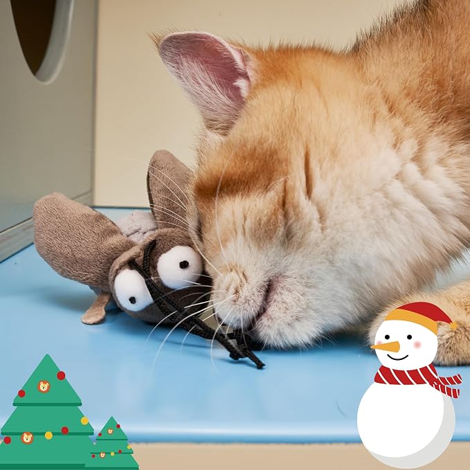 Gigwi Squeaky Cricket Cat Toy,Interactive Cat Toys Electronic Motion Activated Bug Sound,Automatic Cats Play Squeaky Toy for Indoor Fun
