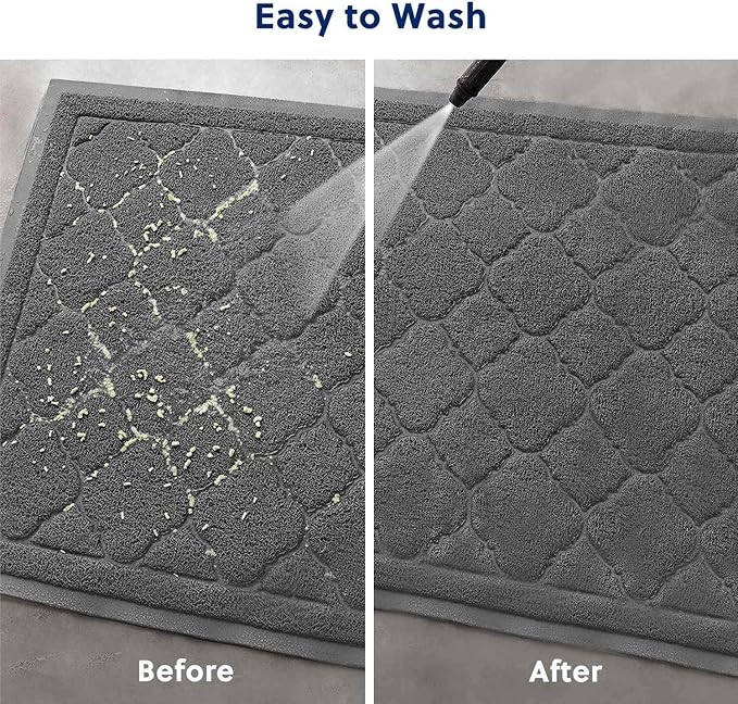 Cat Litter Box Mat, Kitty Premium PVC Pad, Durable Trapping Rug, Phthalate Free, Urine-Resistant, Scatter Control, XXL 47 x 36 Inch, Black