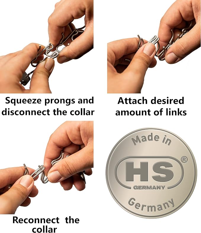 Herm Sprenger - Chrome Plated Steel Additional Prong Links for Herm Sprenger Ultra-Plus Dog Training Collar - for Small Medium Large Dogs - Made in Germany (3.2 mm)