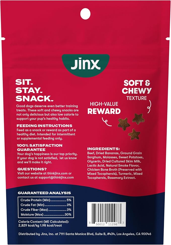 Jinx Dog Training Treats, Bite-Sized Training Treats for Dogs, Beef, 4oz | 1 Pack Healthy Dog Treats Training with Grass-Fed Beef, Vitamins for Immunity & No Fillers for Puppies, Adults & Seniors