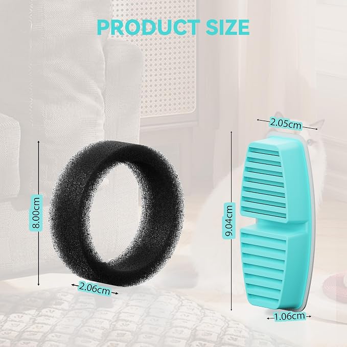 BEMOONY Cat Water Fountain Filters: Pet Water Fountain Replacement Filter | 12 Packs of Cat Fountain Filters (6 Carbon Filters + 6 Sponges) - Multiple Filtration Please replace it every 2-3 weeks