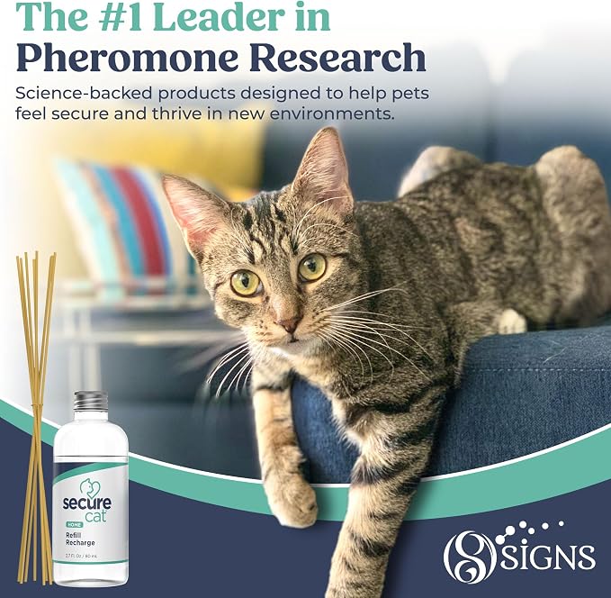 SIGNS SecureCat Pheromone Home Stick Diffuser Refill, Provides 30 More Days of Natural Support for an Environment of Calm and Well-Being, Helping Relieve Any Feeling of Anxiety and Stress