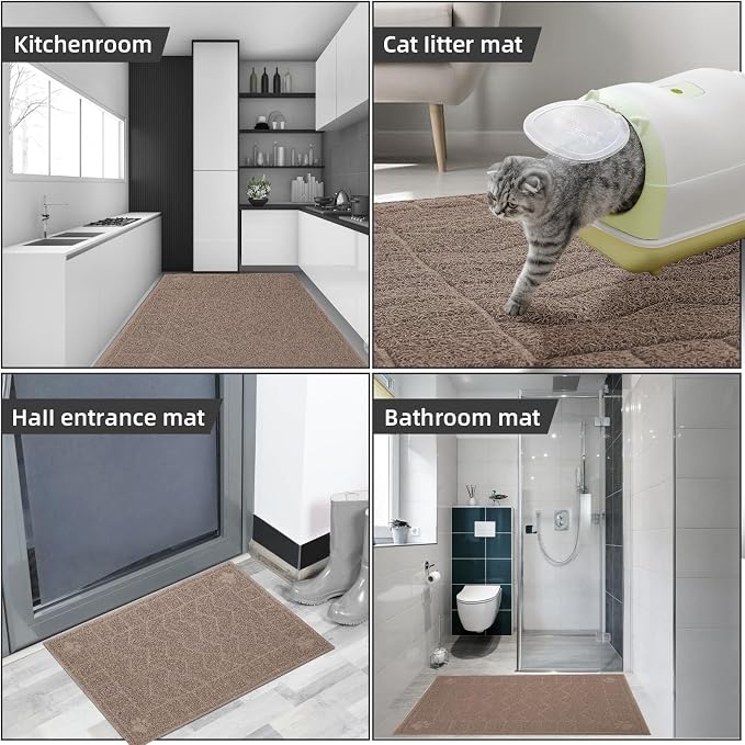 Cat Litter Mat, Litter Trapping Mat Soft on Kitty Paws, 35" x 24" Kitten Litter Box Mat for Cleaner Floors, Waterproof, Easy Clean, Durable Large Size Cat Litter Pad for Kitten.