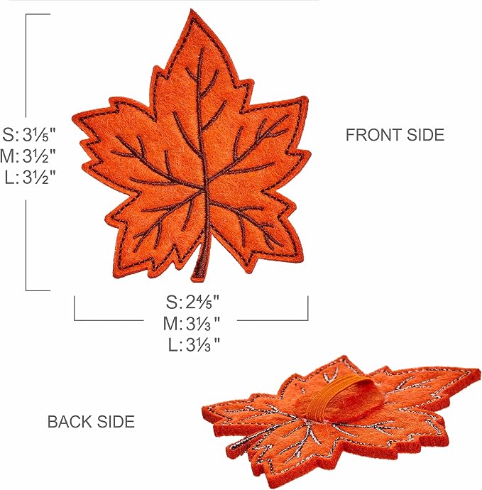 Blueberry Pet Thanksgiving Fall Maple Adjustable Dog Collar with Detachable Accessory, Large, Neck 18"-26"