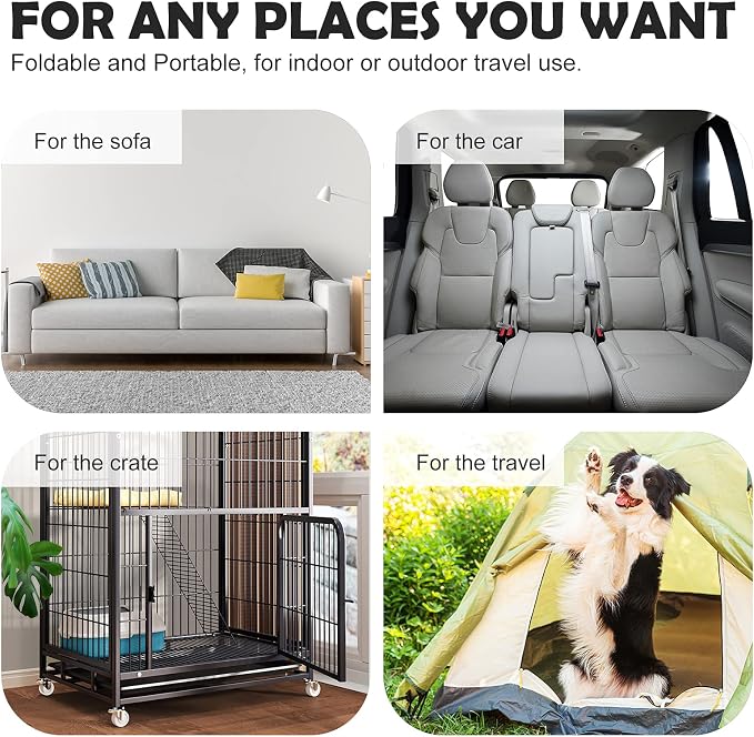 Dog Bed Soft Dog Crate Bed Pad Mat, 42 in Non Slip Bottom Washable Beds for Large Dogs, Pet Bed Mattress Kennel Pad, Dark Brown
