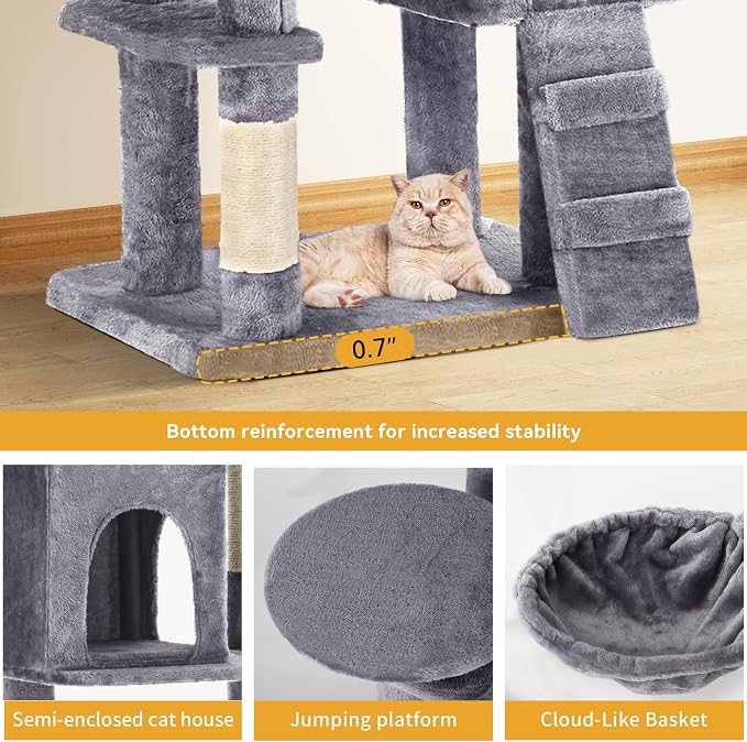YITAHOME 70.8-Inch Tall Cat Tree Indoor | Multi-Level Cat Tower with Condos, Top Perches, Scratching Posts