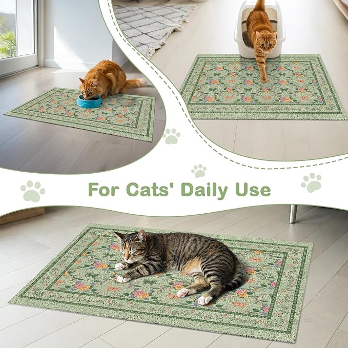 Unicorn Catcher 40"x30" Cat Litter Mat Non-Slip Washable Litter Box Mat | High-Density PVC Litter Catcher Mat Efficiently Traps Scattered Litter From Paws To Keep Floors Clean
