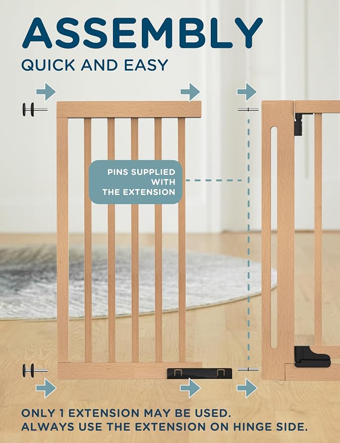 Baby Delight SizeWise™ Pressure Mounted Wooden Gate Extension 12" | Compatible with SizeWise Baby & Pet Gates | Custom Fit for Hallways & Doorways | Easy Installation | Solid Beech Wood Finish