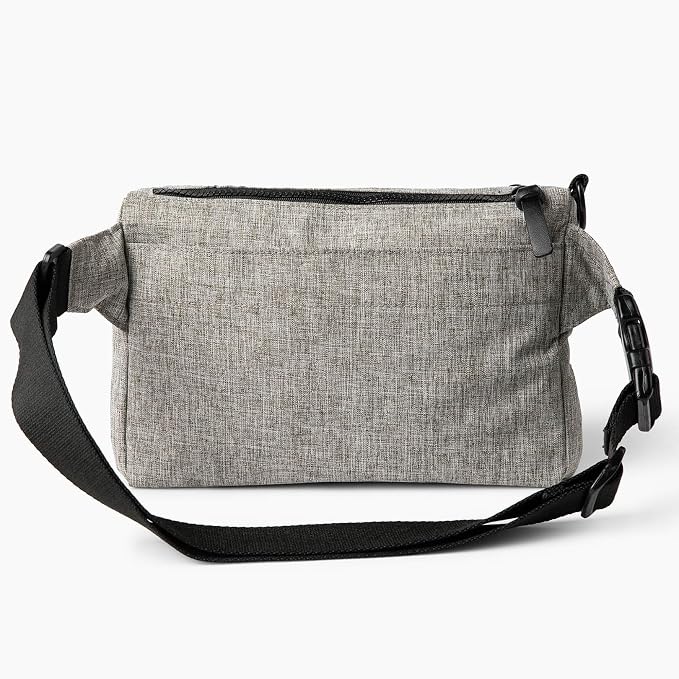 Walk & Train 2-in-1 Dog Walking Bag - Hands-Free Training Crossbody Sling & Fanny Pack with Treat Pouch, Poop Bag Holder, Phone Pockets - Adjustable Waist or Shoulder Strap - Heather Grey