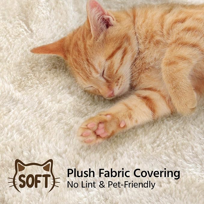 Topeakmart 42in Cat Tree Tower for Indoor Cats, Cat Condo with Perch & Hammock, Activity Center, Multi-Level Cat Furniture with Scratching Posts, Cat House, Beige