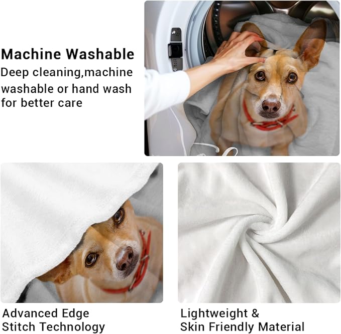 Custom Dog Blankets with Pictures, Personalized Name Blanket for Pets, Customized Pet Photo Throw,The Lightweight Blanket All-Season 40"x30"for Pet