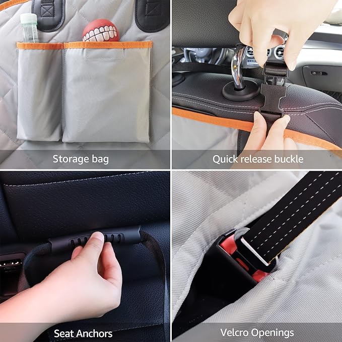 Dog Seat Covers for Trucks 100% Waterproof Car Hammock for Truck Back Seat Durable X-Large Dog Seat Cover Against Dirt and Fur Machine Washable Pet Seat Cover for Trucks and Large SUVs