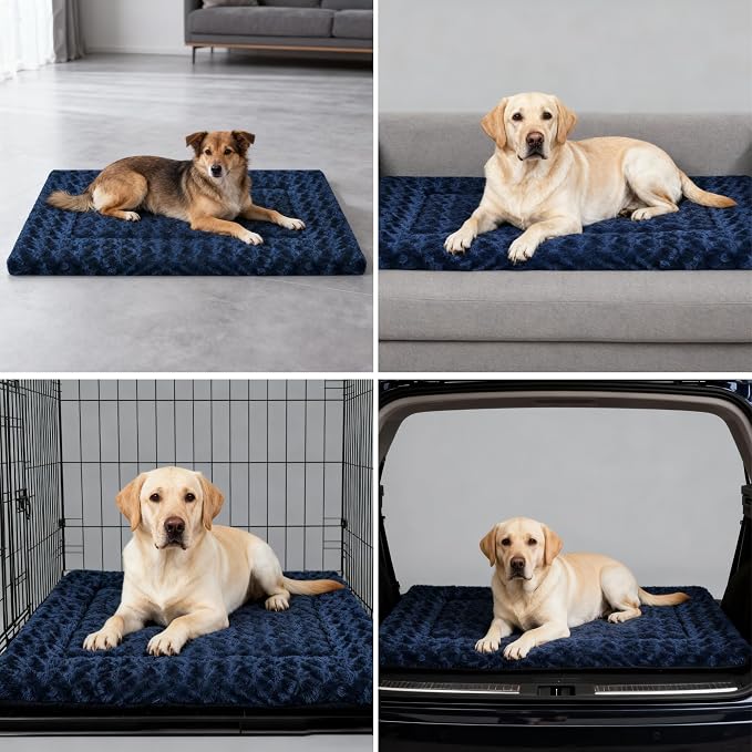 Dog Bed Mat - Dog Crate Pad - Reversible Mat for Pet Comfort - Soft Bed Crate Pads with Dual-Sided Design for All Seasons - Durable, Machine Washable Mat for Crates, Travel, and Home