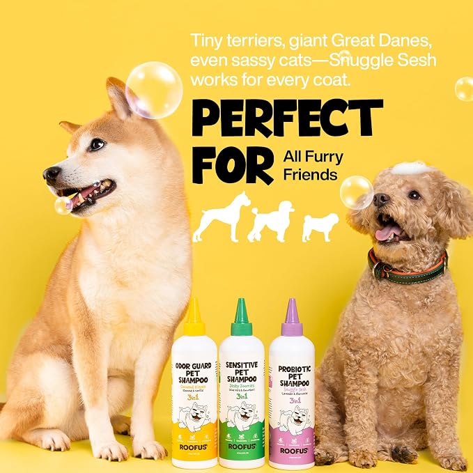 Anti Itch Dog Shampoo & Conditioner, Coconut for Dogs | Probiotic Hypoallergenic Formula - Coconut Kisses Scent - Itchy Skin Relief for Smelly Dogs - 3-in-1 Moisturizing Wash