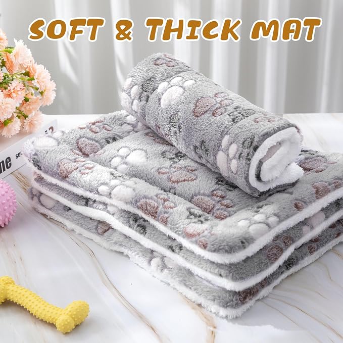 4 Pack Soft Pet Bed Mat Small Dog Crate Fleece | Tuanse Soft Pet Beds Mat Small Dog Crate Fleece,21 X14 Inches,Light Gray