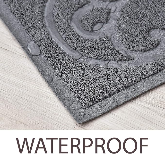 PetLike 2pk 30x18 inch Cat Litter Box Mat, Thick Kitty Litter Trapping Mat, Durable,Waterproof &Washable with Non-Slip Backing, Soft on Kitty Paws and Easy to Clean, BPA Free