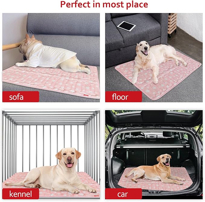 Dog Crate Mat (36" X 23"), Soft Dog Bed Pad Mat with Cute Prints | Personalized Crate Pad, Anti-Slip Bottom, Machine Washable Kennel Pad