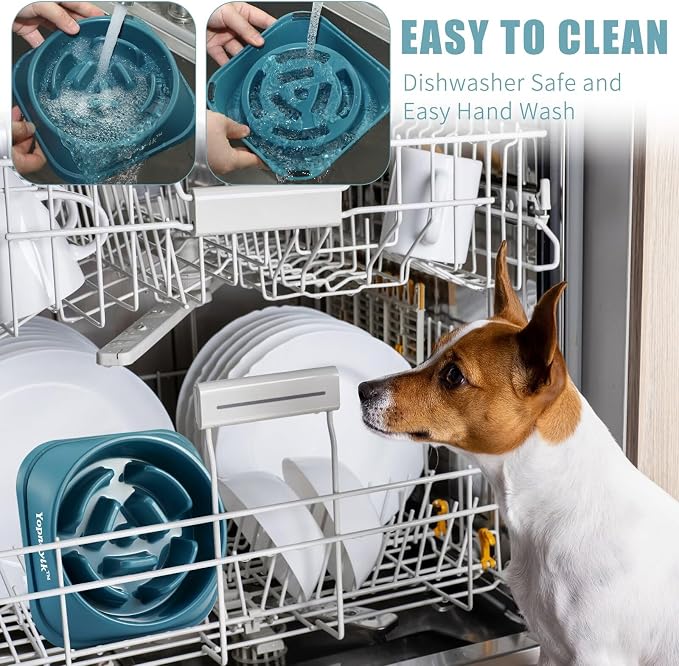 Yopnoyik Slow Feeder Dog Bowls for Healthy Eating, Non-Slip and Anti-Choking Design, Reduces Bloating & Overeating for Large Dogs, Easy to Clean
