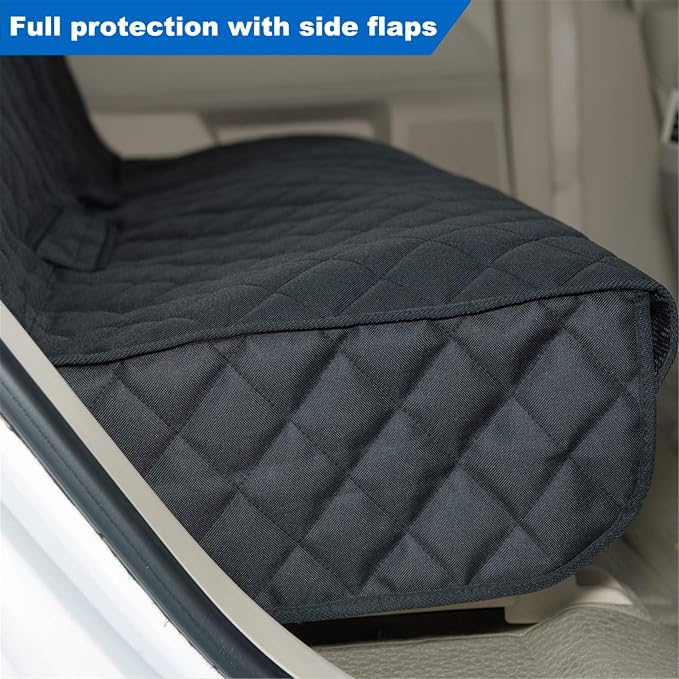VIEWPETS Bench Car Seat Cover Protector - Waterproof, Heavy-Duty and Nonslip Pet Car Seat Cover for Dogs with Universal Size Fits for Vehicles, Trucks & SUVs(Black)