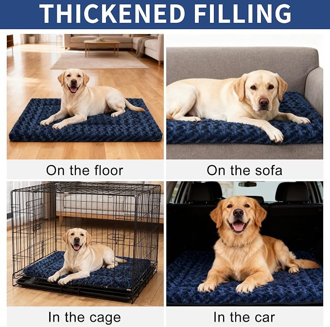 Dog Bed Mat - Comfortable Kennel Pad, Multi-Purpose Crate Bed for Dogs & Cats, Soft Support