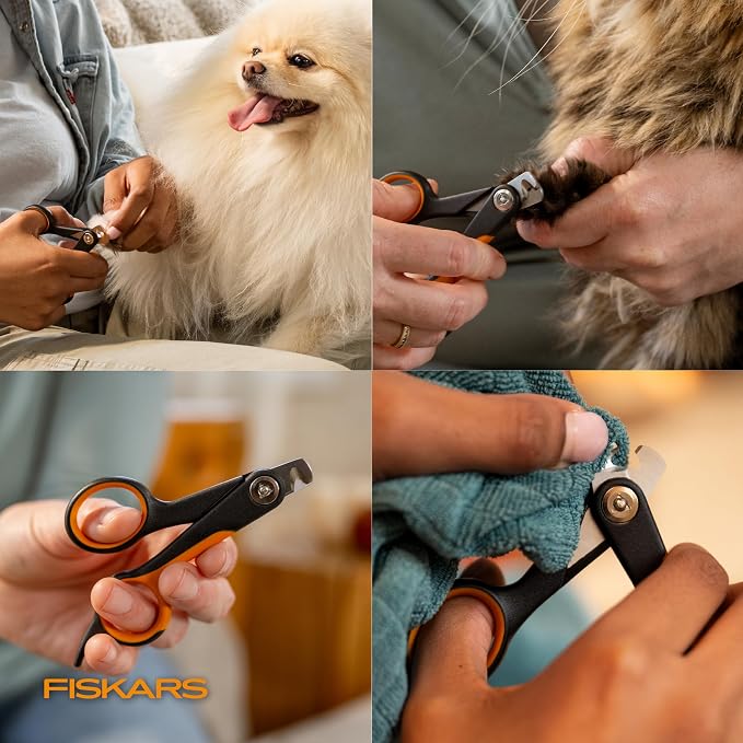 Fiskars Pet Small Nail Clippers, Cat and Dog Trimmers for Grooming, 4.25" (Pack of 6)