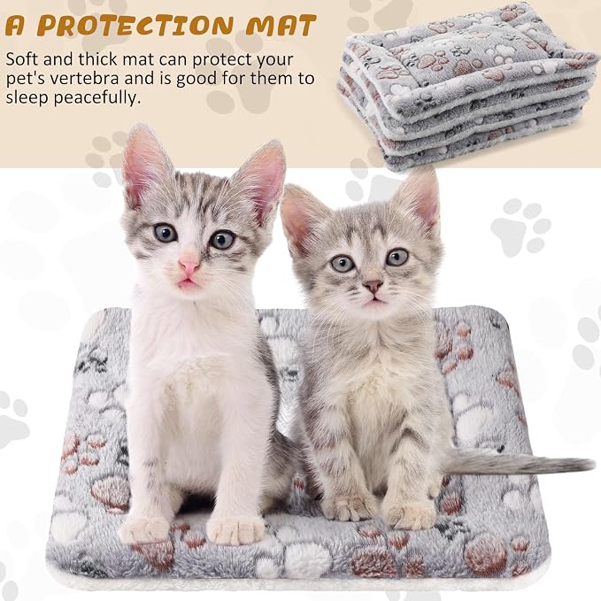 4 Pack Soft Pet Bed Mat Small Dog Crate Fleece | Tuanse Soft Pet Beds Mat Small Dog Crate Fleece,13 X 19 Inches,Light Gray