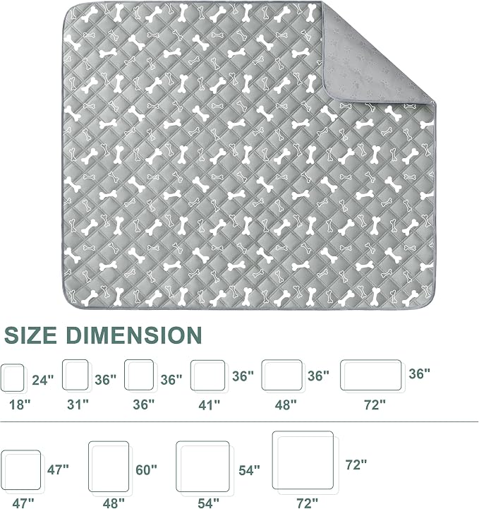 Eterish Reusable Washable Pee Pads for Dogs Large/Extra Large 36'' x 41'' 2 Pack, Absorbent Pet Puppy Dog Training Pads Non-Slip, Waterproof Whelping Potty Pads for Dogs Leak-Proof
