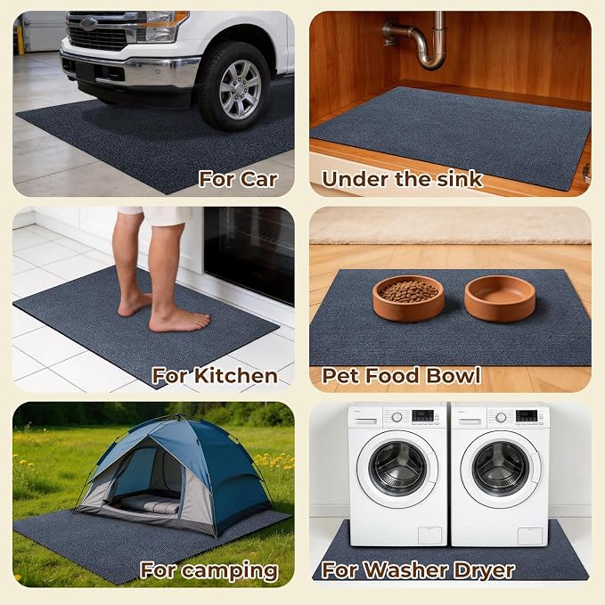 Dog Crate Mat, 24 in X 36 in Dog Playpen Mat Kennel Mat | Waterproof Non-Slip Reusable Washable Floor Protector Extra Large cages Puppy Pee Pad for Under Dogs Crate Ash Gray