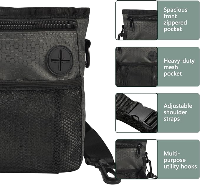 Dog Training Treat Pouch Hands-Free Waterproof with Adjustable Waist Strap