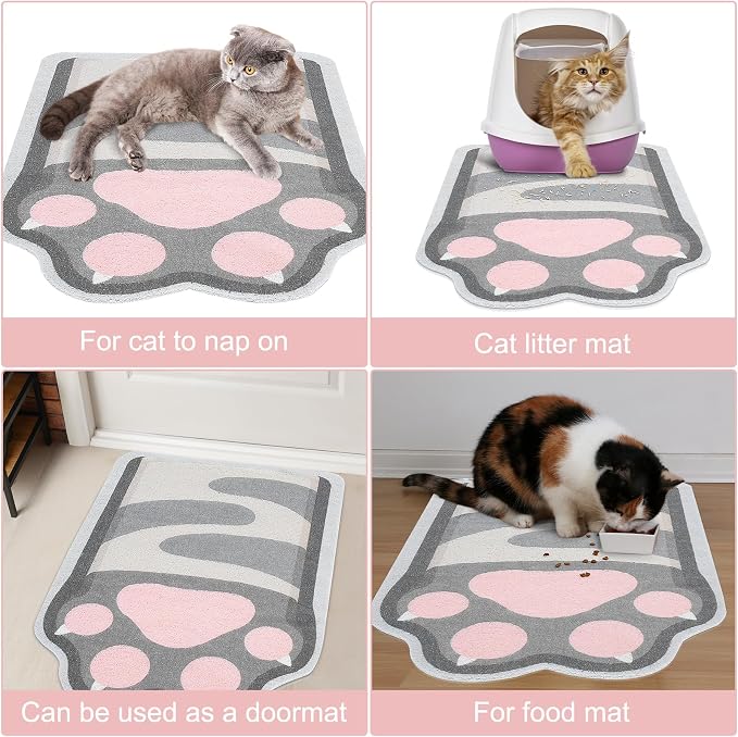 Unicorn Catcher Large Cat Litter Mat, 33.5"x22.4" Litter Trapping Mat | Kitty Litter Mat With Soft PVC Loop Mesh And Non-Slip Backing For Easy-Clean Floor Protection And Home Decor