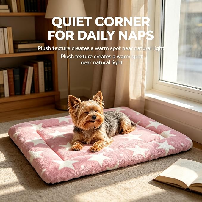 Dog Bed Mat - Soft Crate Pad for Kennel, Durable Pet Bed for Small Dogs & Cats - Comfort Support for Pet Crate, Cage, House