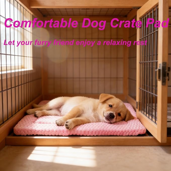 Dog Bed Mat - Durable & Cute Crate Dog Beds for Small Dogs & Cats, Comfortable Kennel Pad for Home, Crate & Travel
