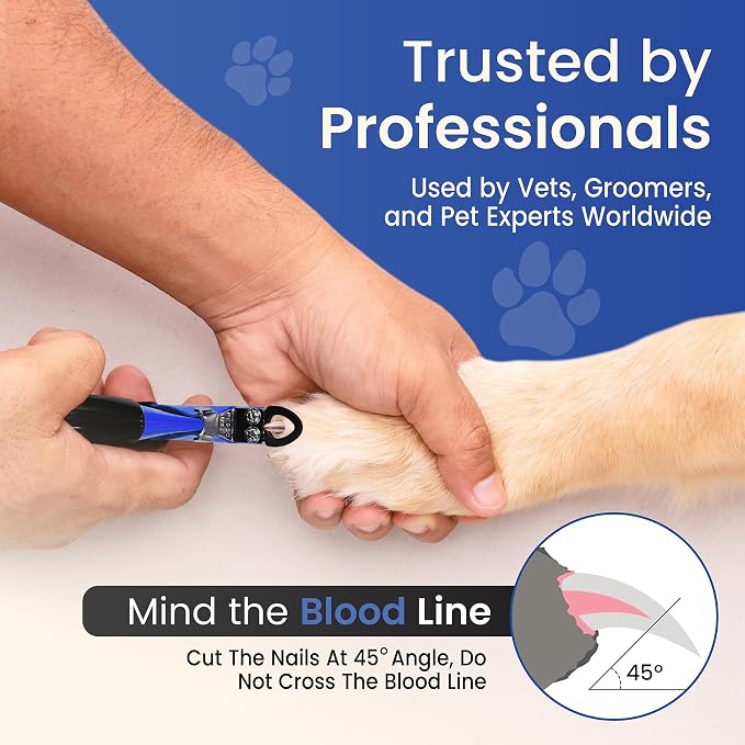Resco Deluxe Dog Nail Clippers for Small to Medium Dogs - Professional USA-Made Guillotine Trimmer - Heavy Duty Steel, Blue