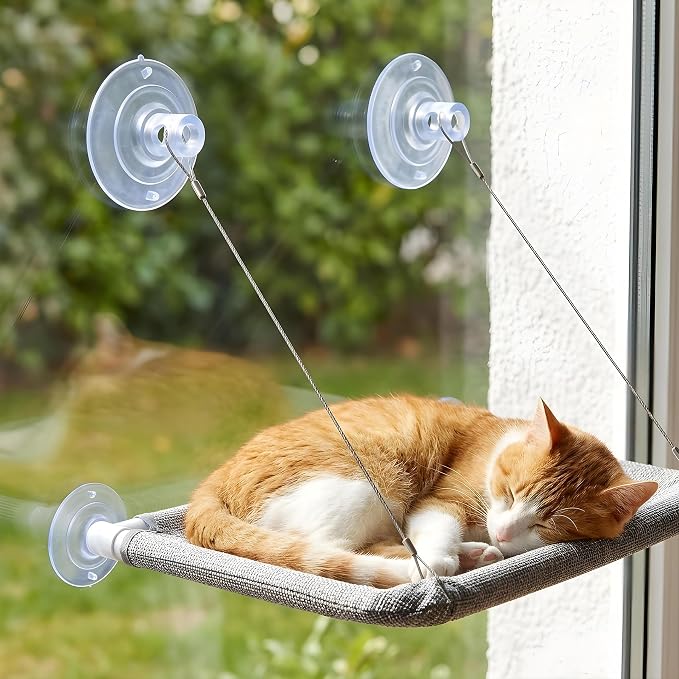 4 Pcs Replacement Suction Cup for Cat Window Perch, Extra Thick Heavy Duty PVC Sucker Pads, 3.3" Powerful Vacuum Hooks for Cat Hammock, Window Bed, Shelf, Max Load Support