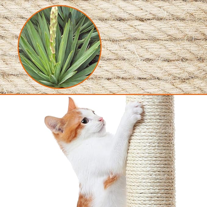 Topeakmart 42in Cat Tree Tower for Indoor Cats, Cat Condo with Perch & Hammock, Activity Center, Multi-Level Cat Furniture with Scratching Posts, Cat House, Light Gray