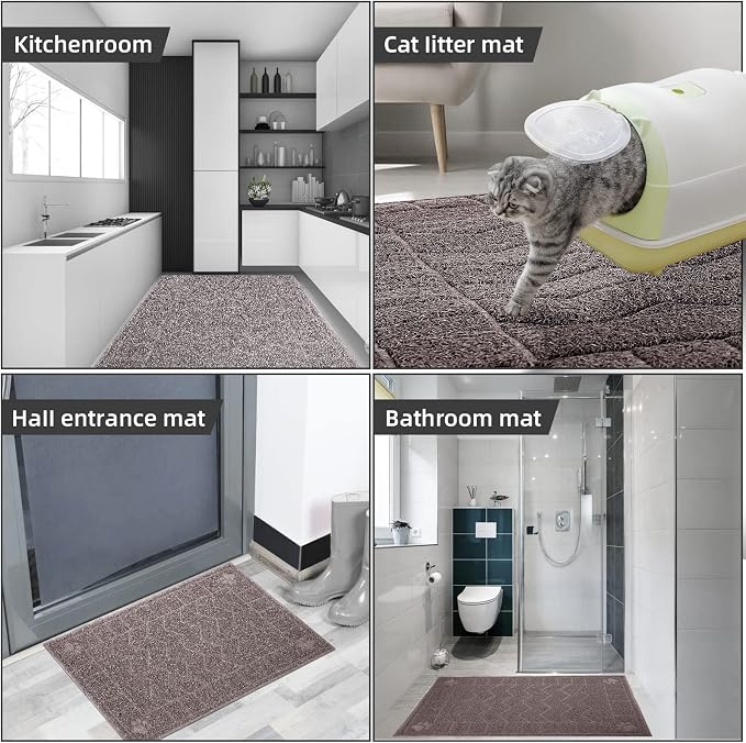 Cat Litter Mat, Litter Trapping Mat Soft on Kitty Paws, 35" x 24" Kitten Litter Box Mat for Cleaner Floors, Waterproof, Easy Clean, Durable Large Size Cat Litter Pad for Kitten.