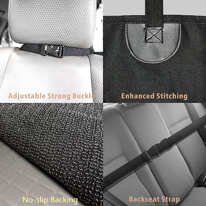 F-color SUV Cargo Liner for Dogs - Waterproof Pet Cargo Liner, Comfort Dog Cargo Cover with Bumper Flap Protector, Scratchproof Non-Slip Mat for Standard SUVs Sedans, 55 x 81 Inch, Black